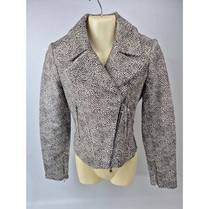 Alaïa Alaia Women's Spotted Calf Hair Moto Biker Jacket Size 36 FR